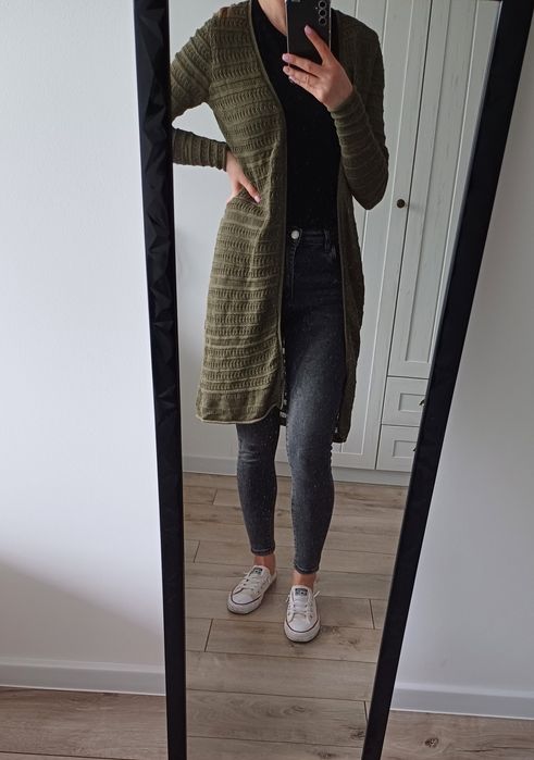 Kardigan khaki oliwkowa zielony