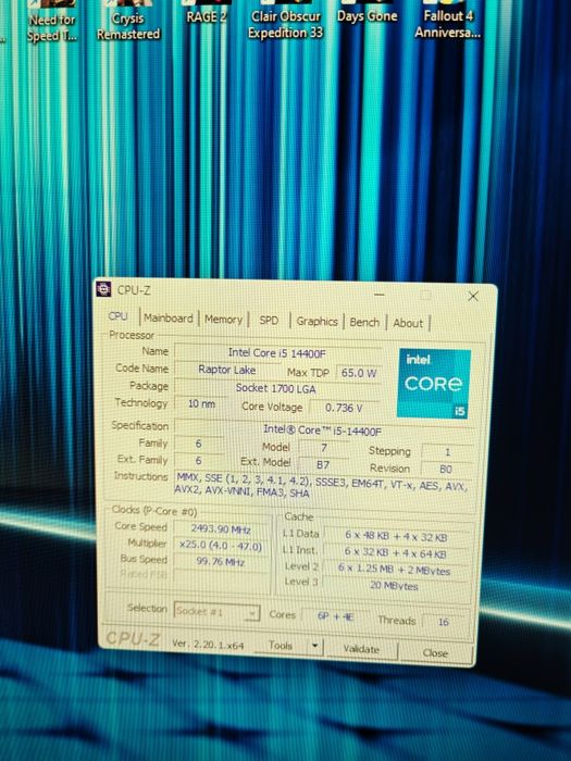 Komputer I5 14 400f, RTX 4060, 16 GB DDR5