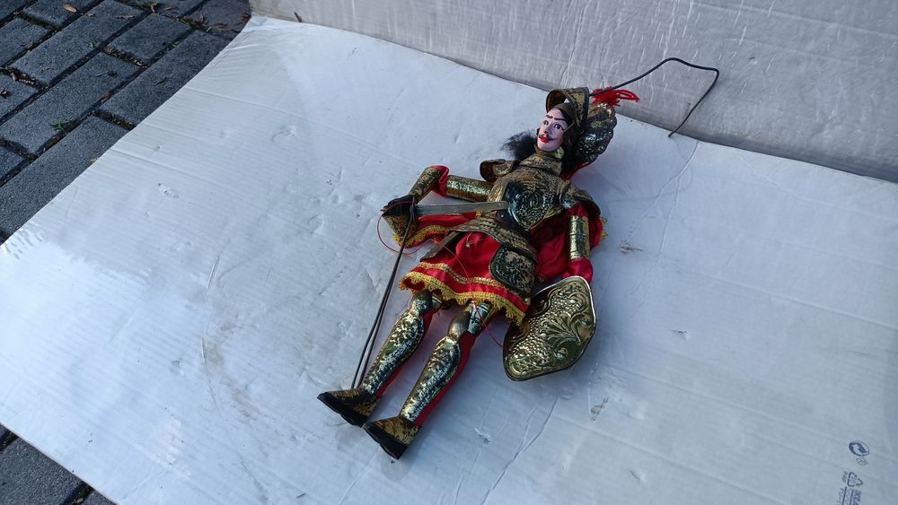 Stara Kukła Kukiełka Rycerz Francuski 46cm Figurka Marionetka