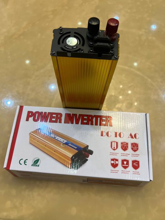 Інвертор перетворювач 12В-220В 2000W із запобіжником