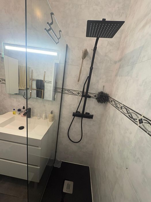 Painel de duche em vidro fixo