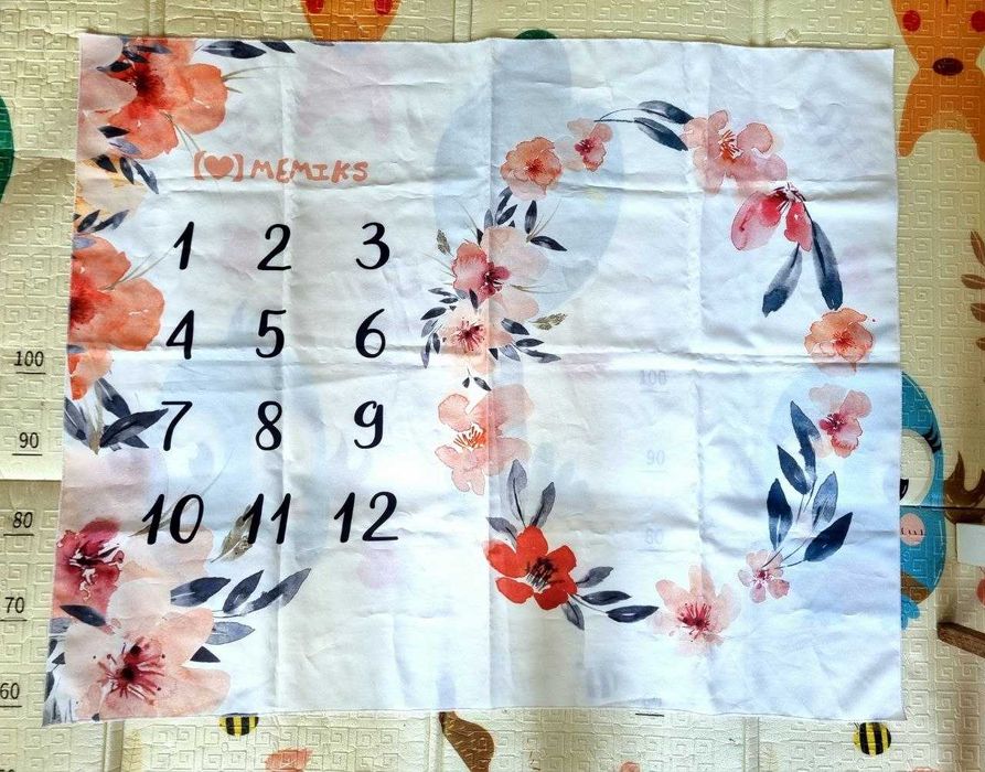 Фотопелюшка / фотофон для новонародженого Memiks  milestone blanket