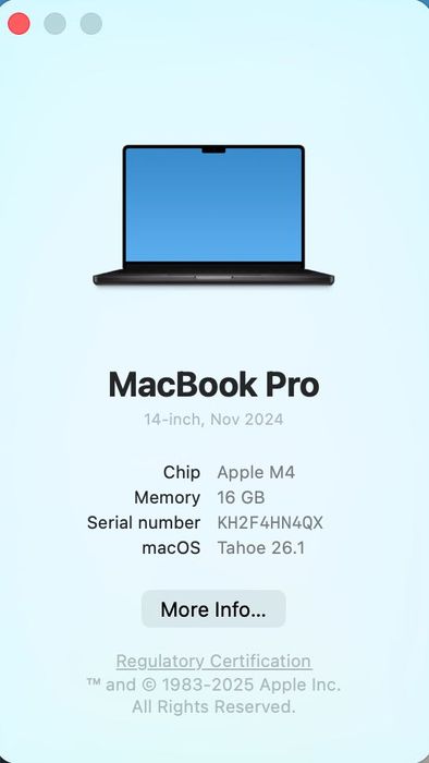 MacBook PRO 14 M4 10 CPU/ 10 GPU/ 16 RAM/ 512 Space MW2U3