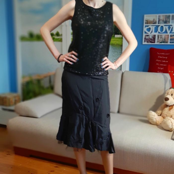 spódnica czarna na studniówkę