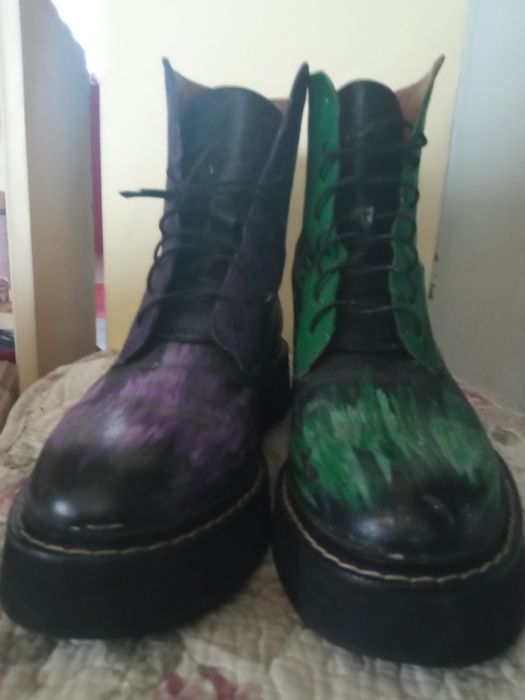 Zara buty martensy 40 ręcznie malowane Maroko wkł. 26 cm hit!