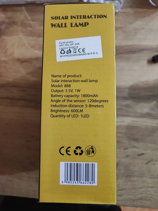 Lampa solarna, nowa, model 888