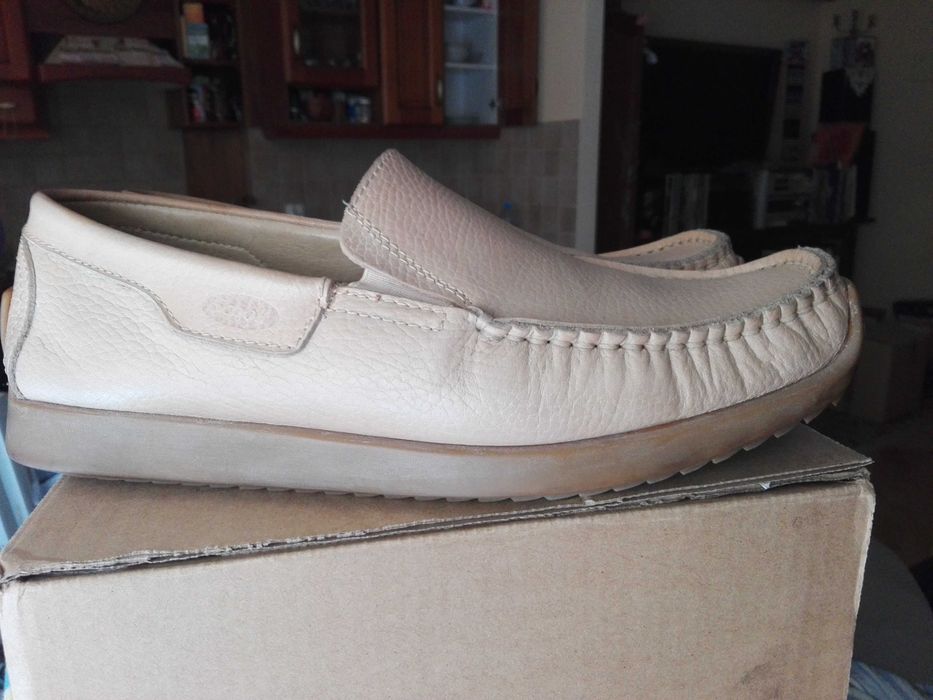 Męskie skórzane mokasyny Scholl 41 buty made ecco clarks skóra ITALY