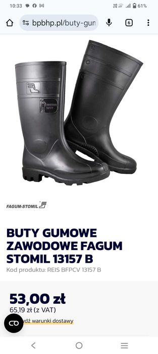 Buty gumowe 45 robocze gumowe