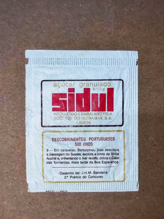 Pacote de açúcar coleção descobrimentos portugueses Sidul 1980s