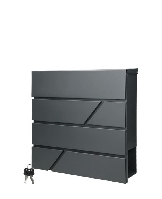 Caixa de correio preto antracite / aço inoxidável