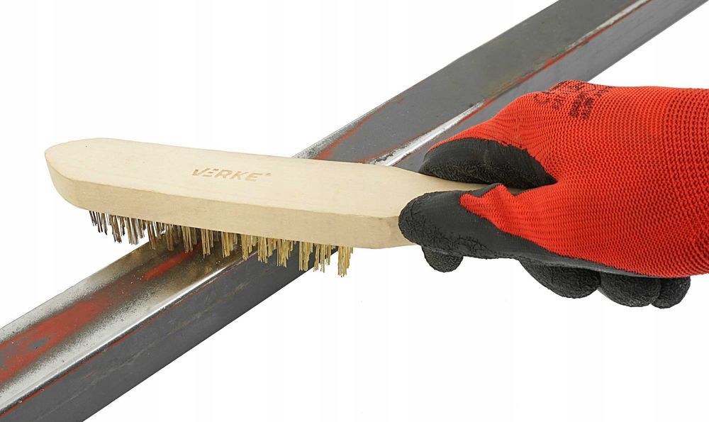 Szczotka drewniana ręczna stalowa do czyszczenia metalu  DREWNA