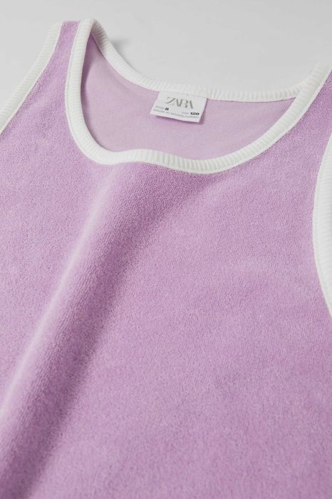Zestaw top + spodenki ZARA 140 fioletowy