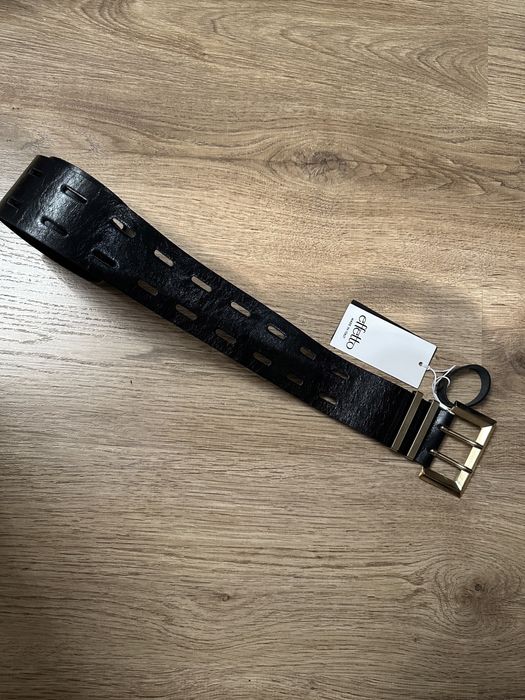 Новий чорний шкіряний ремінь Effetto