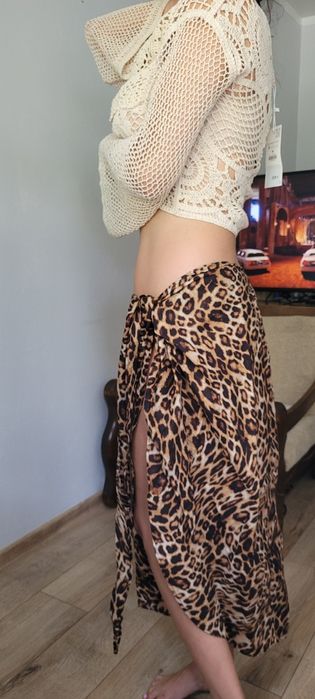 Pareo wiązane zara w panterkę rozmiar XS/S