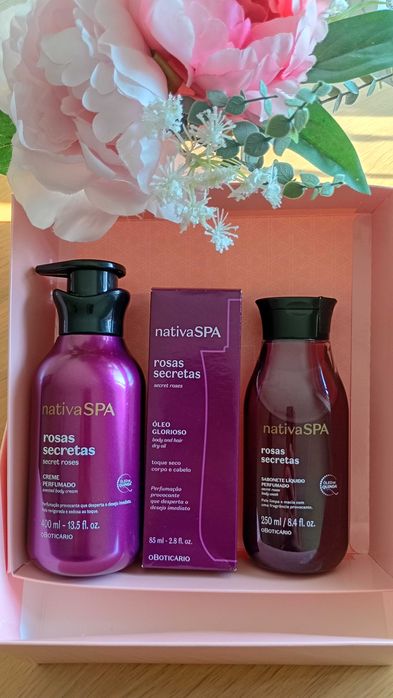 Kit Boticário Rosas Secretas .Hidratante , Óleo e sabonete líquido
