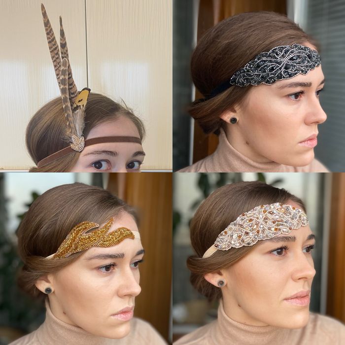 Повʼязка на голову на костюмовану вечірку в стилі Гетсбі, прикраса