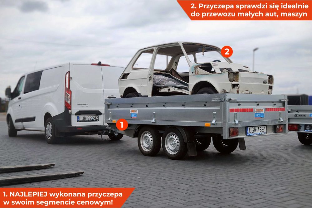 Przyczepka samochodowa 302 x 151 koła pod spodem Nowa Neptun NORDICA