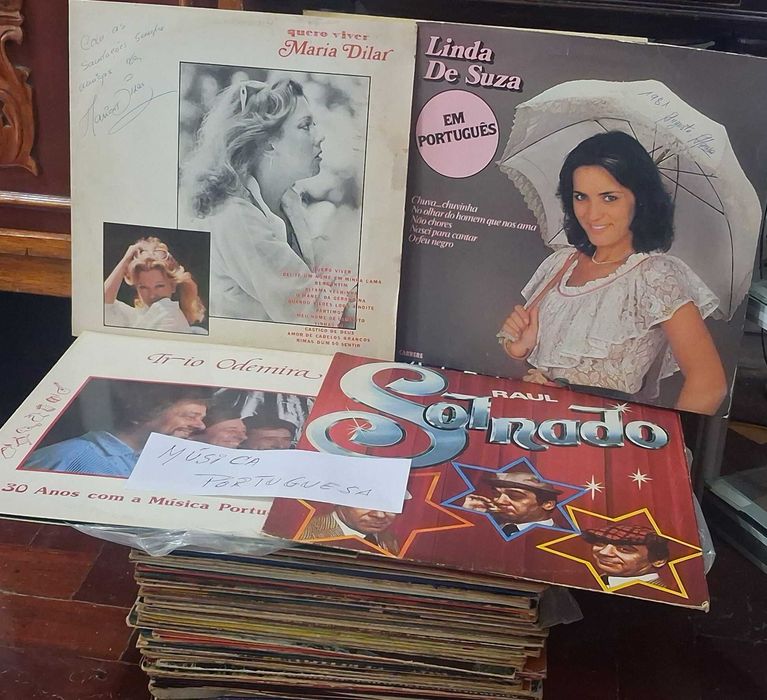 Vários discos de vinil 33 rpm de vários estilos