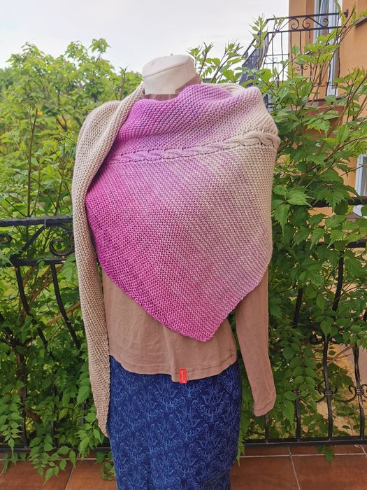 Chusta Strzałka dwustronna z wełny merino