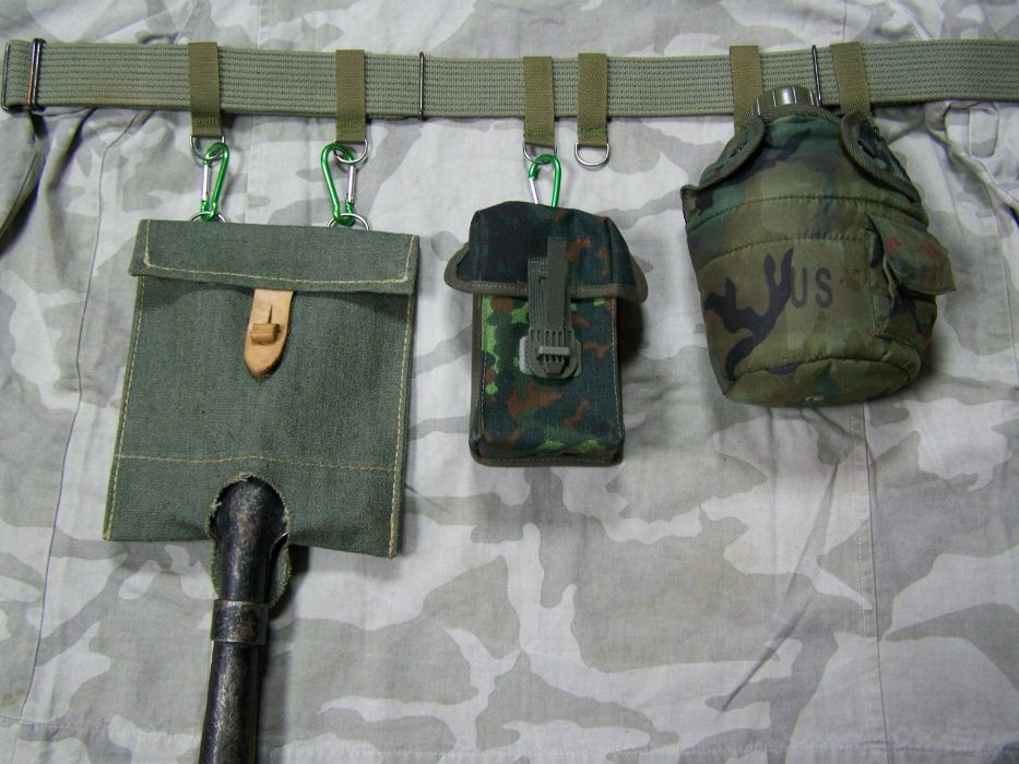 Bojówki Szlufki parciane na pas wojskowy, PRL, LWP, WP