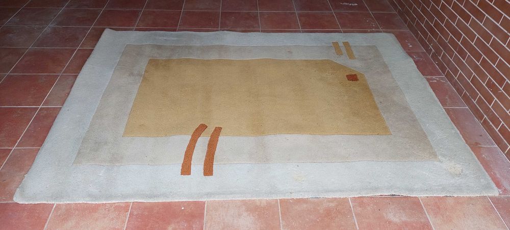 conjunto de tapetes em lã verdadeira
