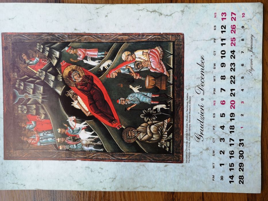 Stary kalendarz Ikony - Arkady 1992 r