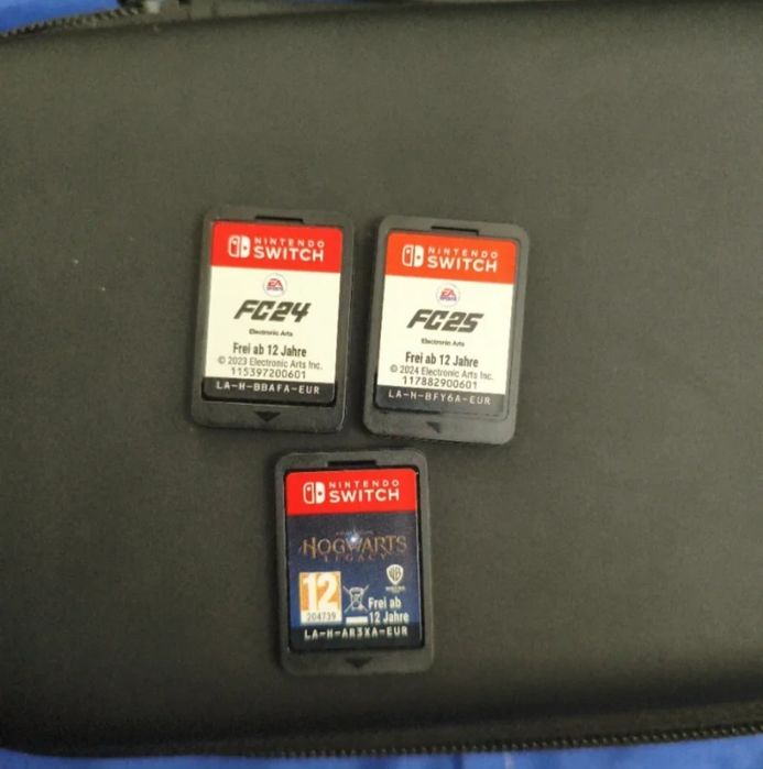 Nintendo switch com Fc25 e Hogwarts legacy