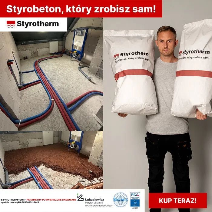 TERMOLIT STYROTHERM 100R gotowy styrobeton w workach, płynny styropian