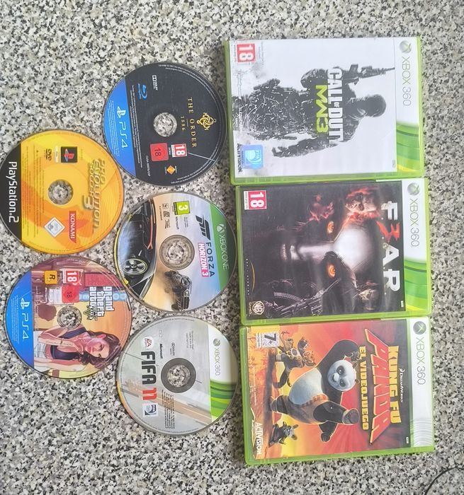 Conjunto de 3 jogos Xbox 360+5 cds danificados