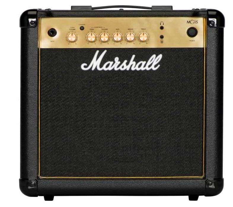 Marshall MG15G Amplificador, preto e dourado, padrão, 15 W