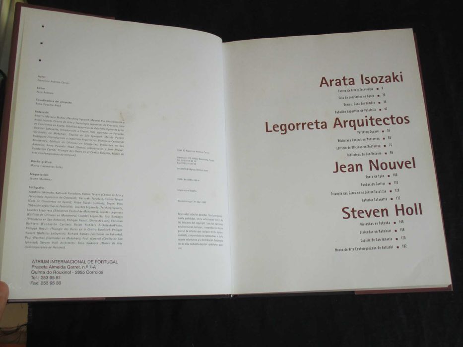 Livro Últimos Trabajos 1995 a 1998 Isozaki Legorreta Nouvel Holl