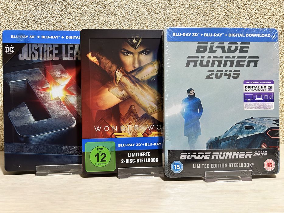 Steelbook Blu-ray DC Чудо-женщина/Человек из стали /Рэмпейдж