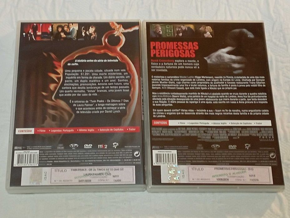 2 dvds: twin peaks e promessas perigosas