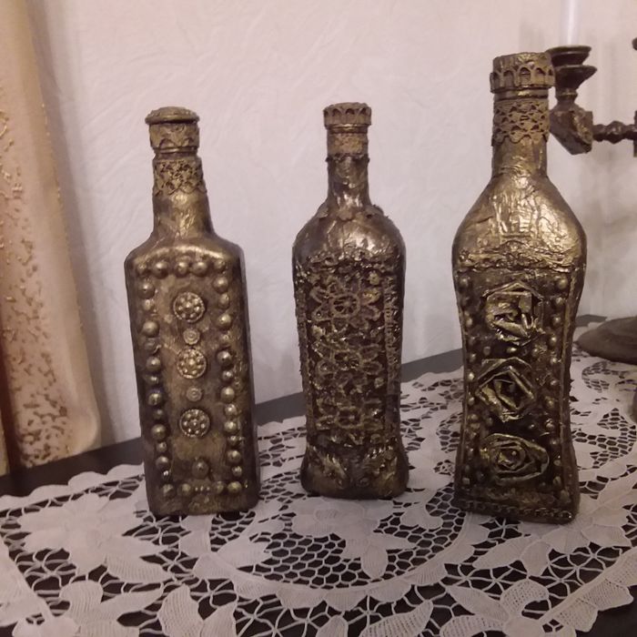 Бутылочки декупаж для напитков.