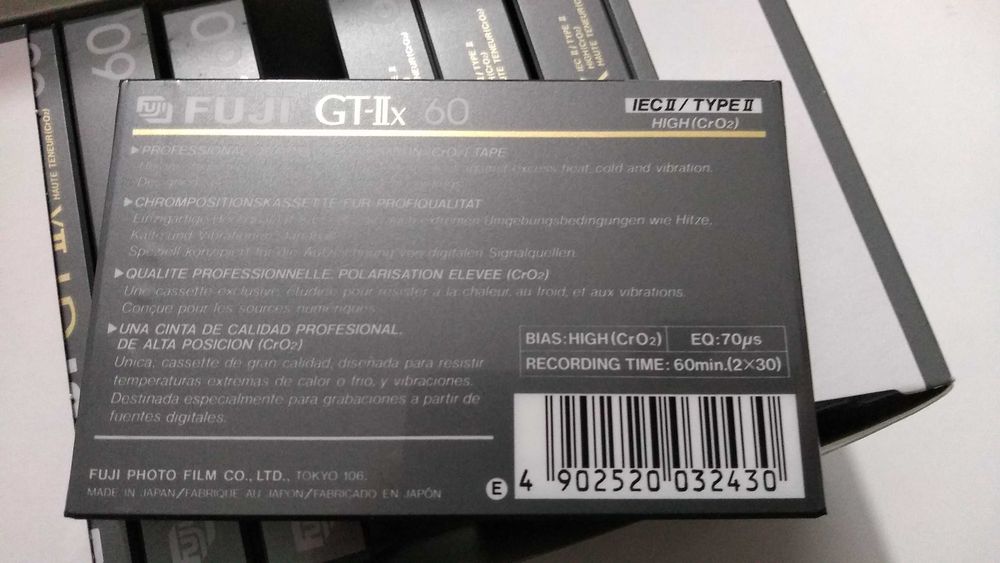 Cassete de áudio FUJI GT-IIx 60 VINTAGE, NOVA!