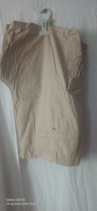 Spodenki męskie Old Pont 3XL beżowe bawełniane cargo