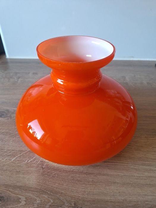 Klosz szklany do lampy naftowej retro czerwony pomarańczowy