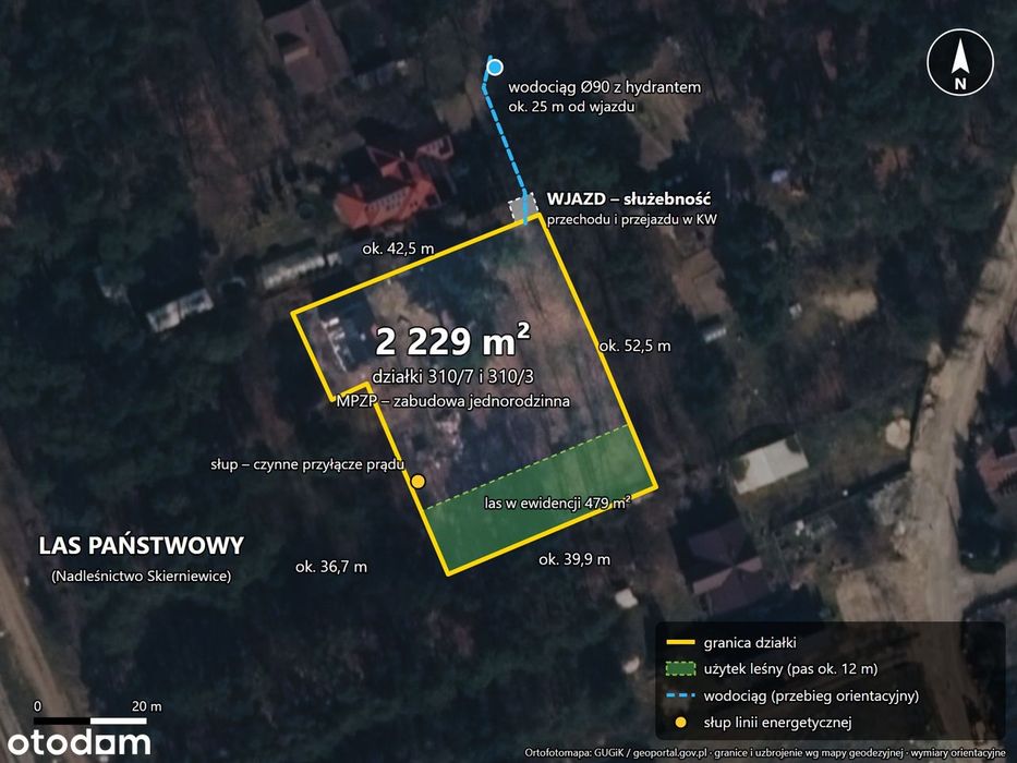 Działka budowlana 2229 m² przy lesie, 8 min od A2 – Dzierzgówek - Widok 2