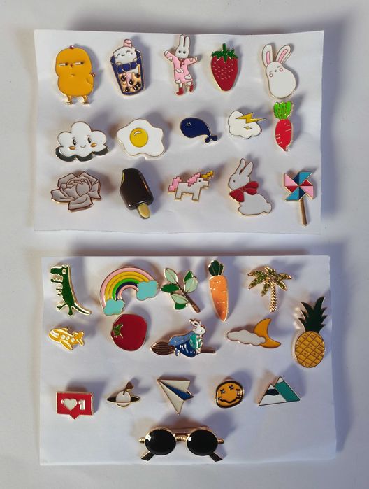 Metalowe przypinki, badziki, piny: różne wzory, mix - 5 zł / sztuka