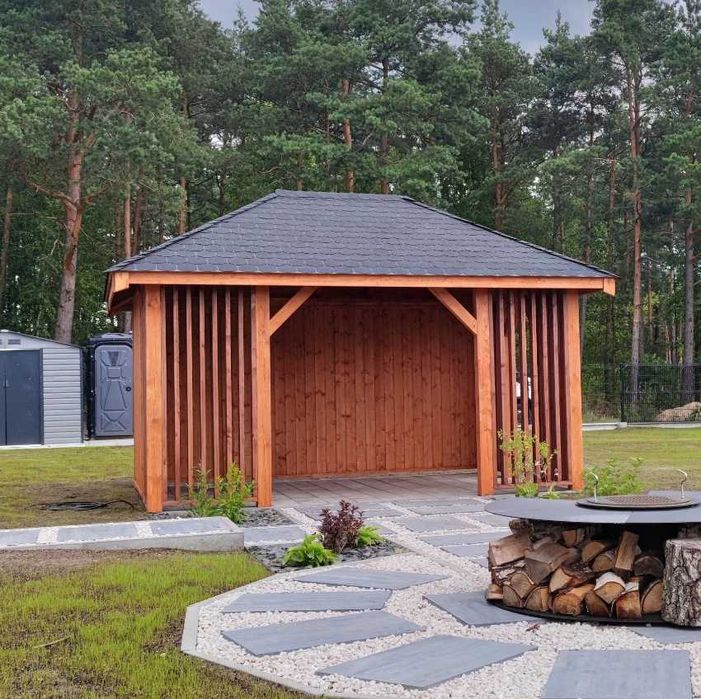 Nowoczesna Altana Ogrodowa 4x3m Altanka Drewniana Altany