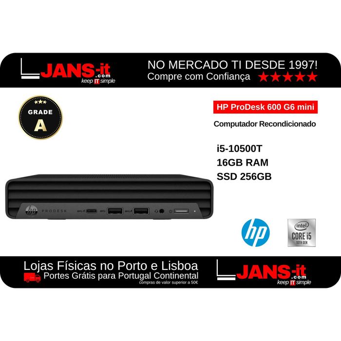 HP ProDesk 600 G6 mini | i5-10500T | 16GB | SSD 256GB