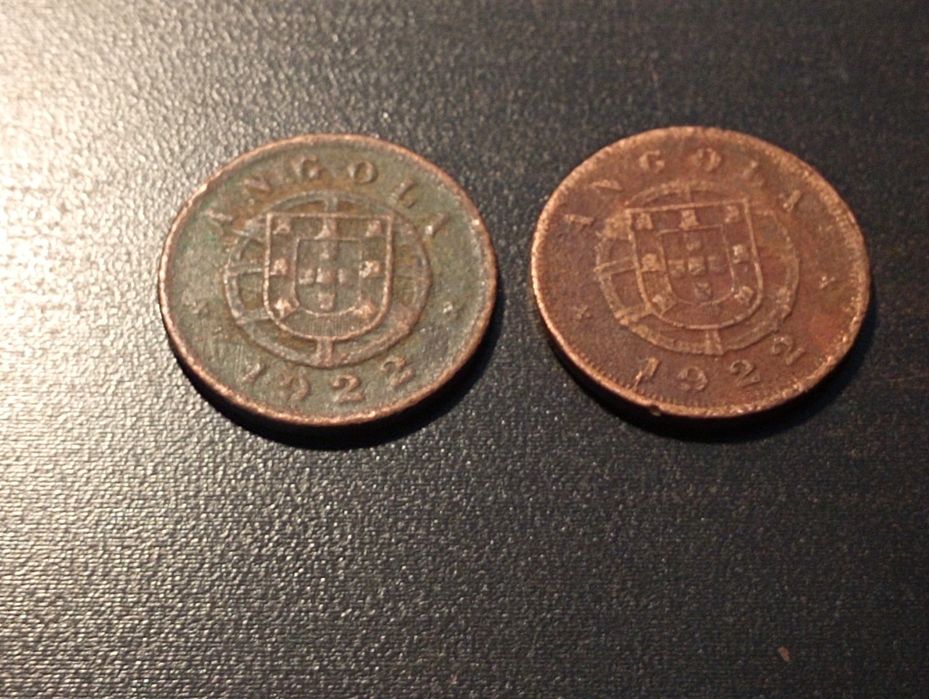 5 centavos - Angola 1922 - Bronze - Bela / MBC - muito bem conservada
