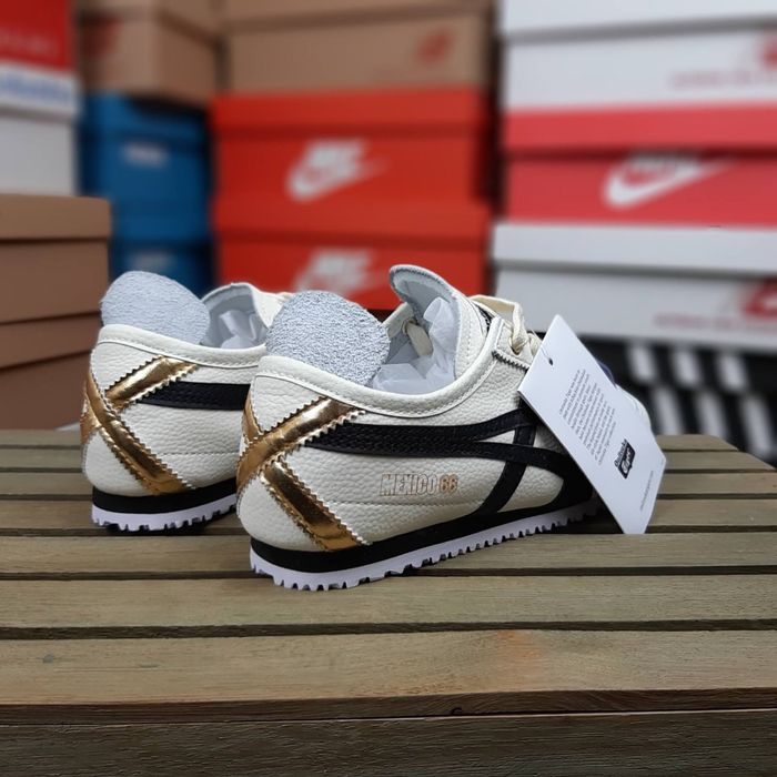 Жіночі кросівки Asics Onitsuka Tiger Mexico 66 Cream Black Gold молочні з чорним
