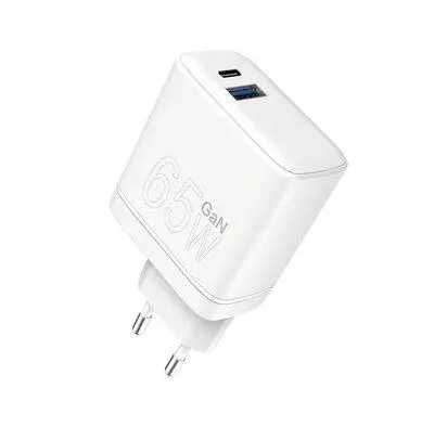 Зарядний пристрій WUW-C175 65W GaN USB A+USB C white