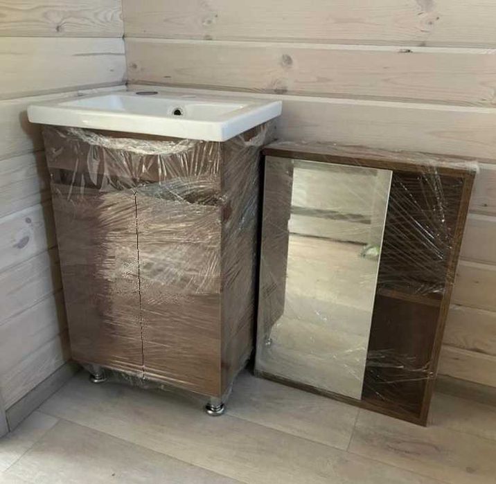 Тумба в ванну в комплекте с прямоугольным умывальником. Ширина 50, 60.