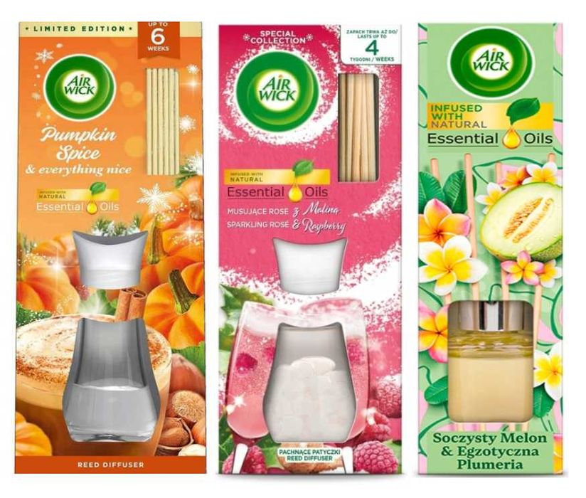 3x Air Wick Patyczki Zapachowe MIX zapachów