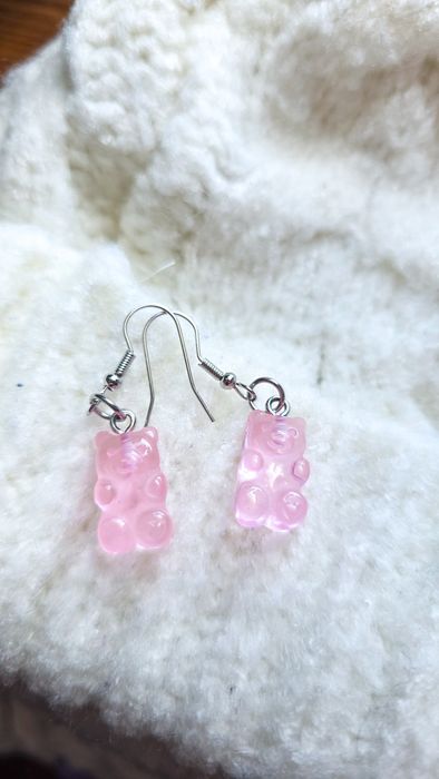 Różowe Kolczyki misie żelki Haribo śmieszne kolczyki y2k cute kawaii