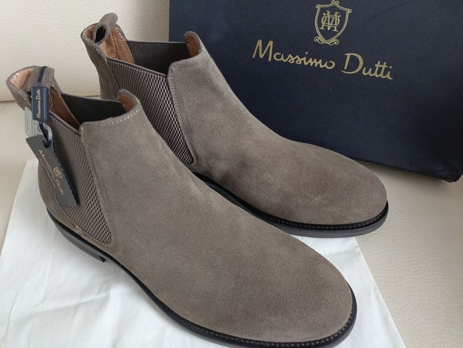 EXCLUSIVE,Massimo D.Skórzane buty, sztyblety, 44/28,5cm