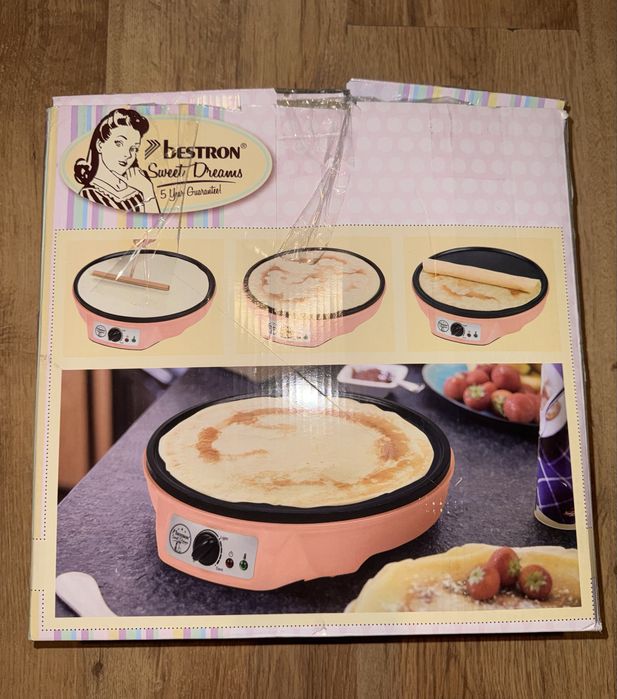 Nalesnikarka Bestron Sweet Dreams Crepe Maker ASW602PE – różowy