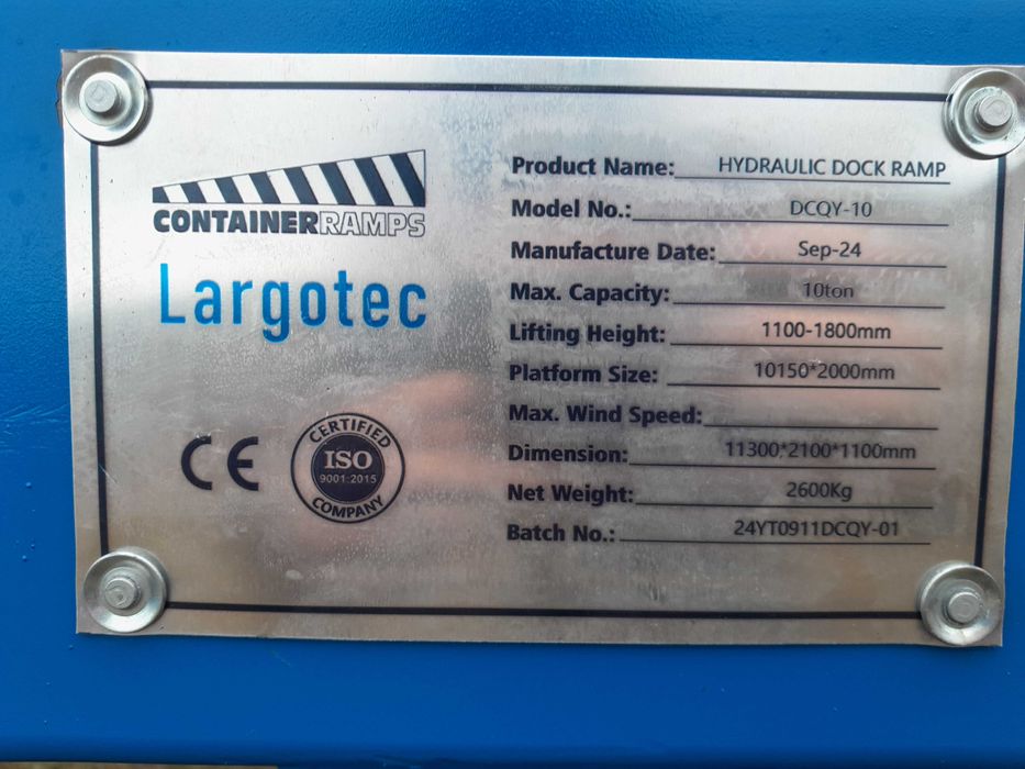 Mobilna rampa załadunkowo-rozładunkowa 10T CE  z krata pomostowa